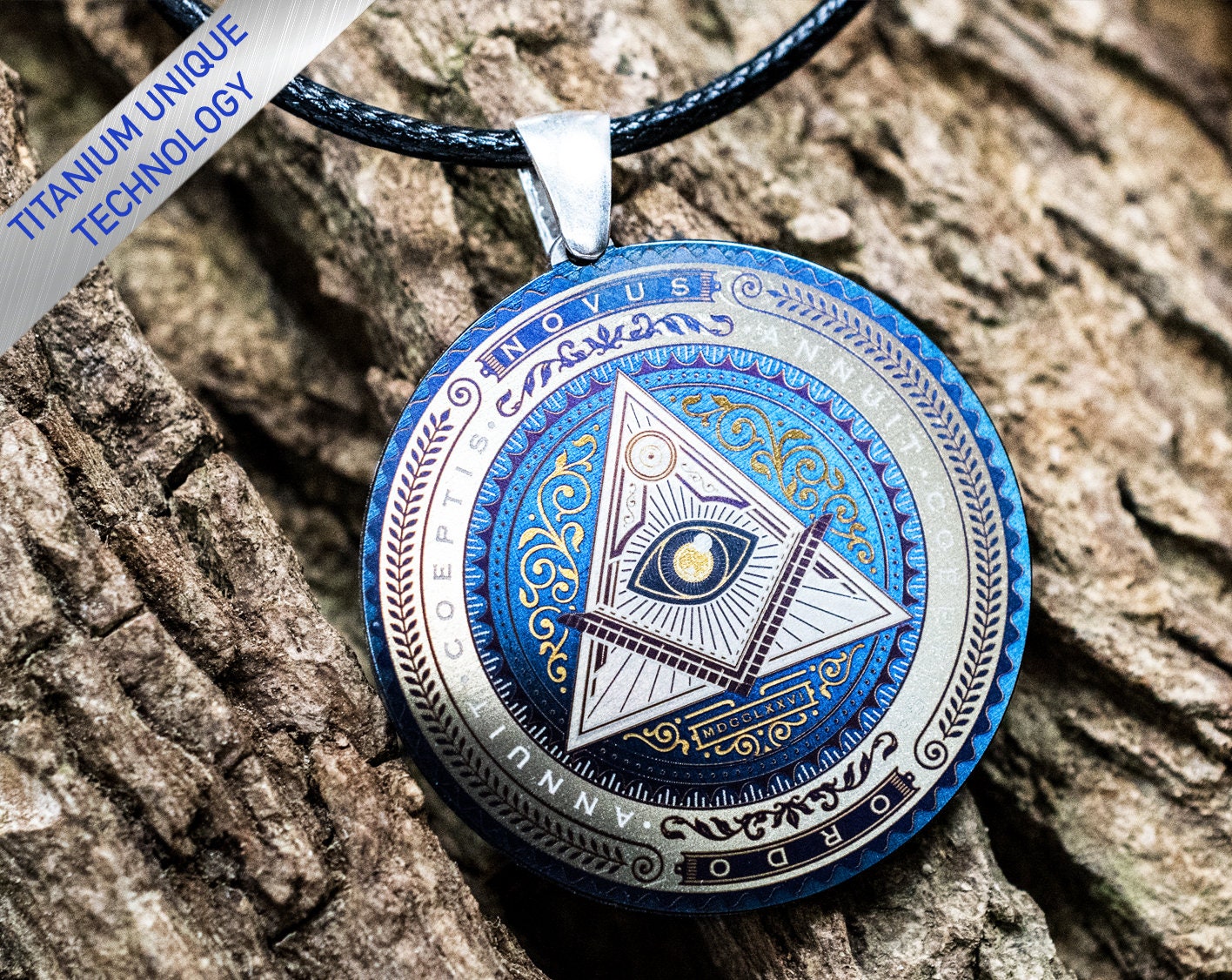 Eye of Providence Locket Keychain,Secret Society Symbol Eye Jewelry,Men Ancient Egyptian Ankh Key Ring Religious Jewelry-JV366