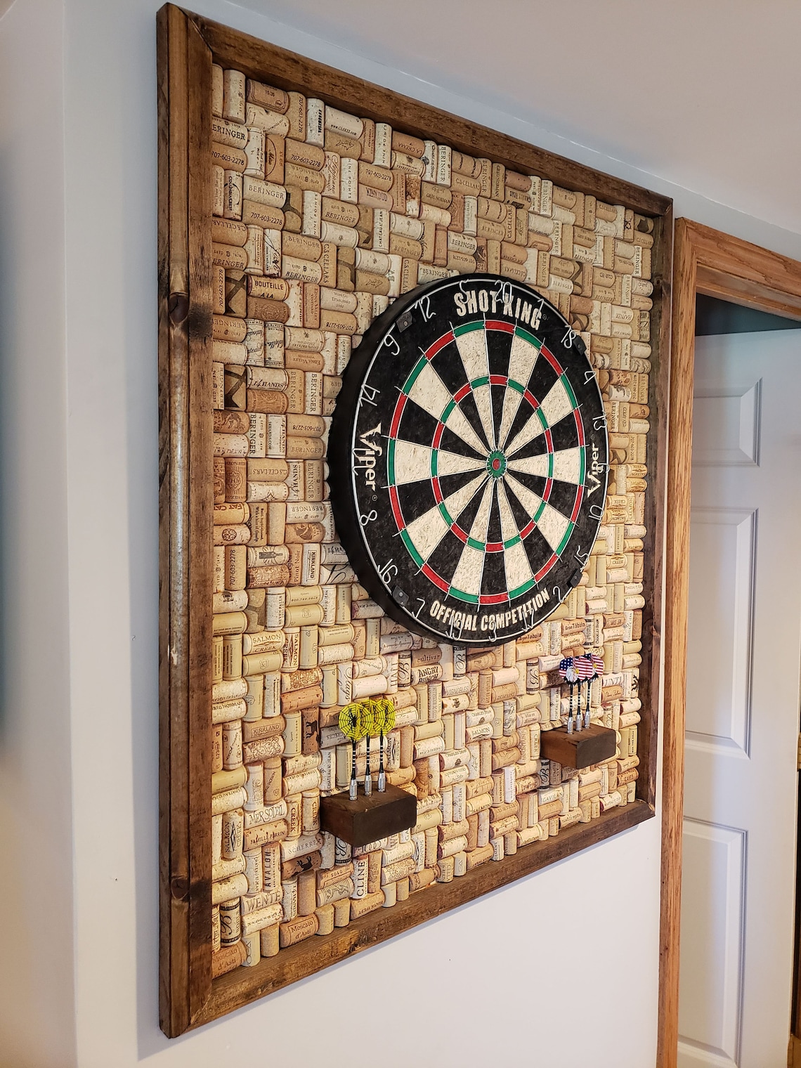 Wine Cork Dartboard Backboard With Dart Board Etsy