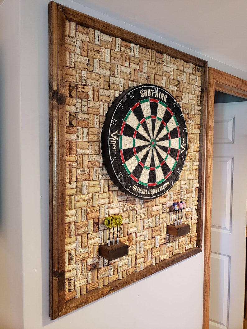 Wine Cork Dartboard Backboard With Dart Board | Etsy