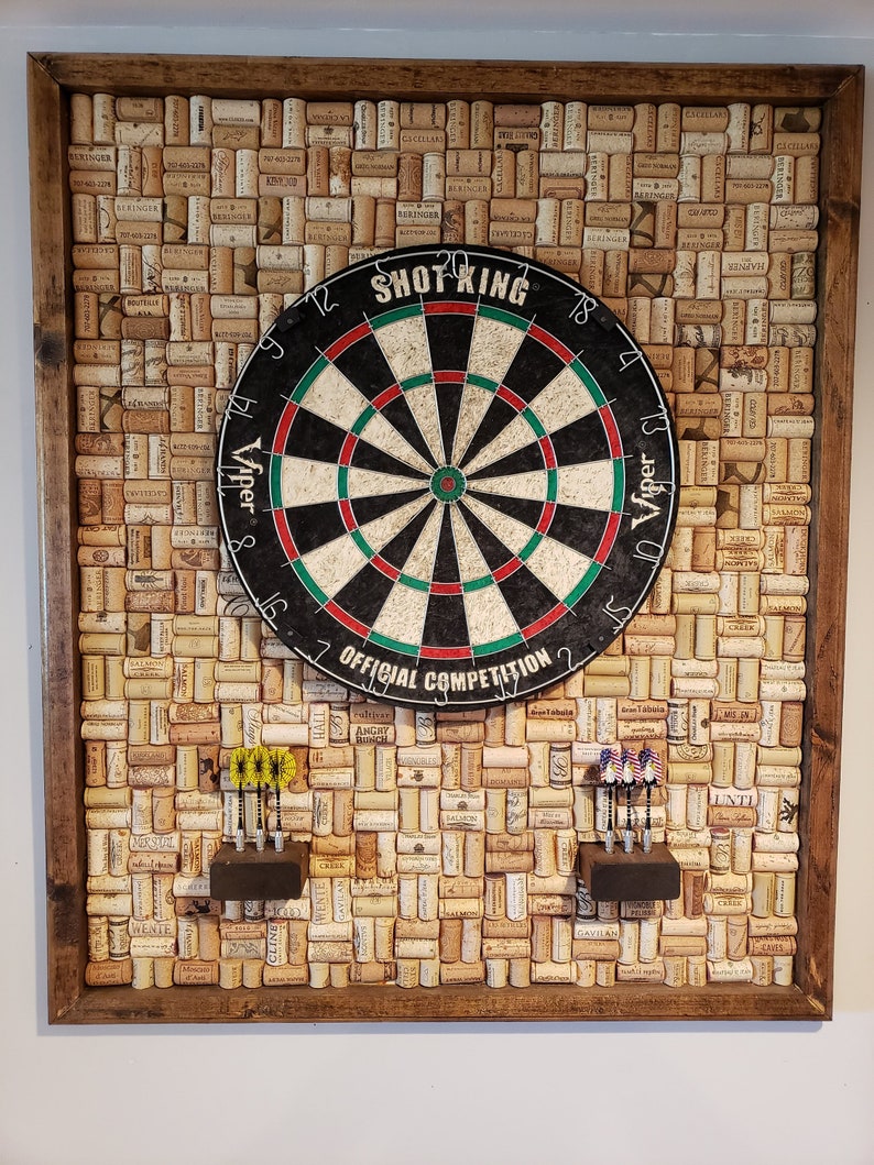 Wine Cork Dartboard Backboard With Dart Board | Etsy