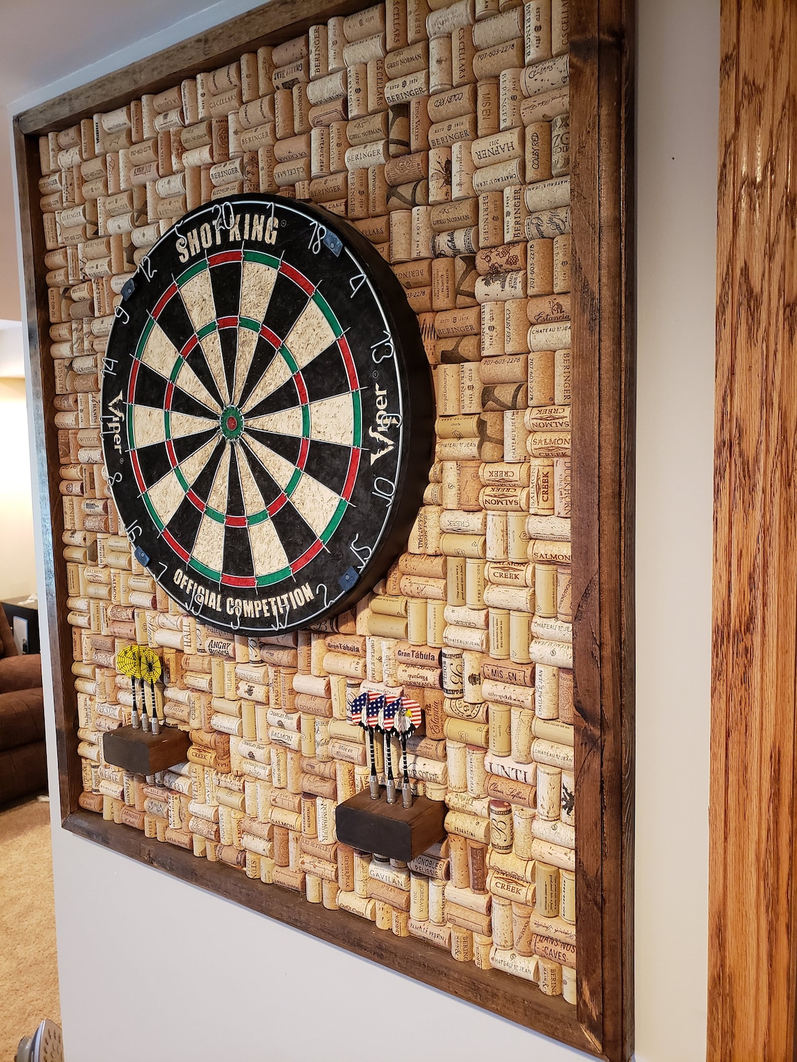 Wine Cork Dartboard Backboard With Dart Board Etsy