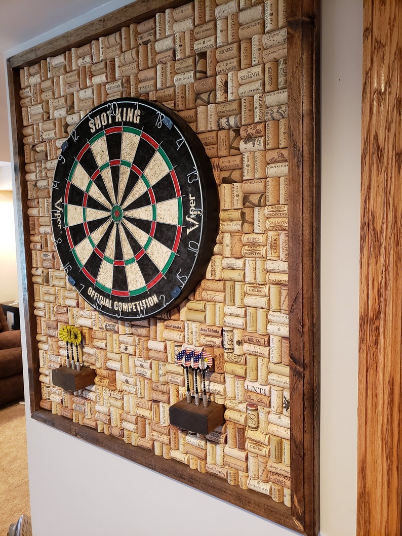 Wine Cork Dartboard Backboard With Dart Board Etsy
