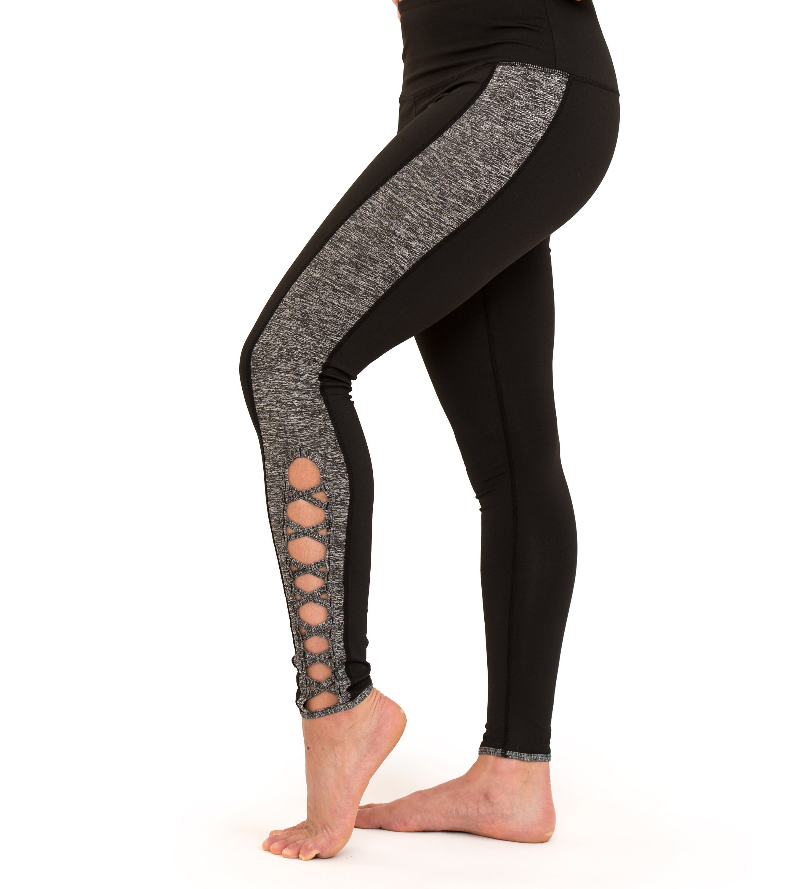 Criss Cross Leggings Mid Rise Yoga 