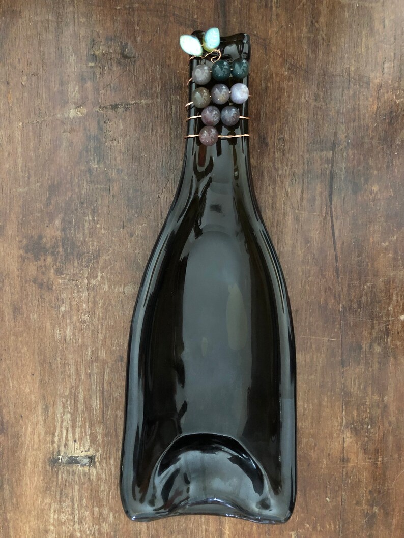 Slumped Wine Bottle Dish with Bottle Bling Kiln Fired Etsy