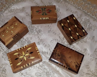 Set of 3 Moroccan thuya wood Jewelry Boxes, handmade Jewelry Box, moroccan cedar box, thuya burl box, thuya storage decorative box