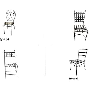 Set of 2 Moroccan Handmade Iron chair, hand painted outdoor chair, black iron stool, comfortable iron chair, Wrought Iron chair, iron bench