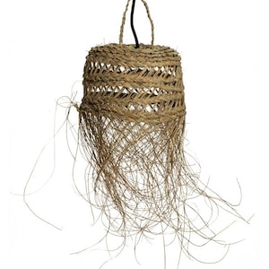 2 Set Of Moroccan straw Lampshades, Natural Raffia Lampshade Pendant Light, moroccan straw boho suspensions, moroccan straw light pendant