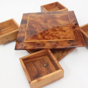 Moroccan Thuya Burl Box With Four Drawers for jewellery from morocco big size handmade jewelry box - boite à bijoux en thuya