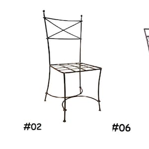 Set of 2 Moroccan Handmade Iron chair, hand painted outdoor chair, black iron stool, comfortable iron chair, Wrought Iron chair, iron bench