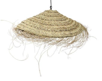 2 Set Of Essaouira seagrass beach lamp - Ø 70 cm, hanging light fixture, hanging Wicker hanging doum boho hanging Lampshade, woven  Lamp