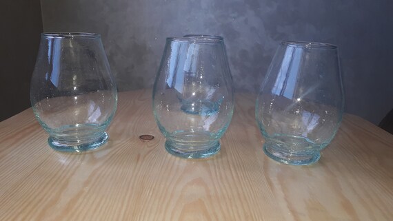Milk glasses, Moroccan Stemless Hand-Blown Wine Glasses, Tall (Set of 6, 12 ), beldi glasses, recycled moroccan glasses, hand blown glasses