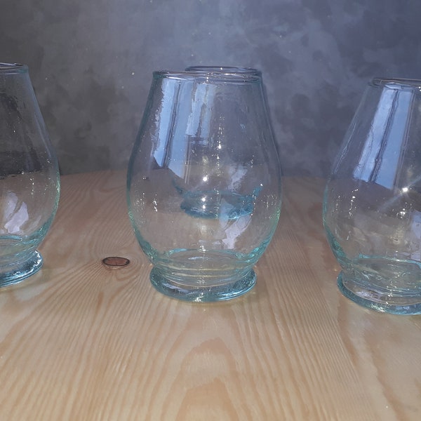 Milk glasses, Moroccan Stemless Hand-Blown Wine Glasses, Tall (Set of 6, 12 ), beldi glasses, recycled moroccan glasses, hand blown glasses