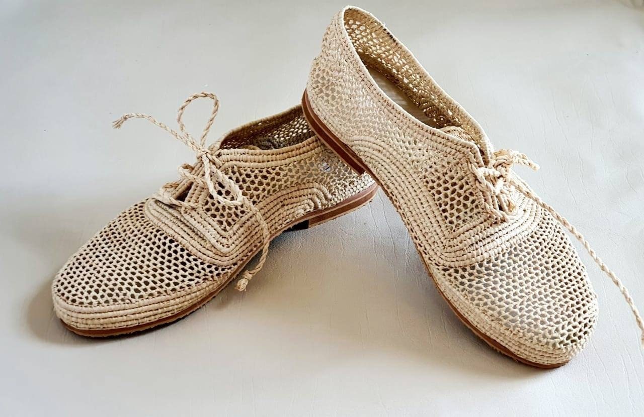 Hen vrije tijd gerucht Oxfords raffia schoenen vrouwen Marokkaanse raffia schoenen - Etsy België