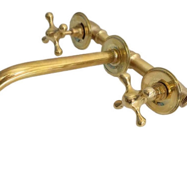 Moroccan handmade Antique Rustic Brass Faucet for Bathroom Vanity & Vessel Sink, Bathroom Sink