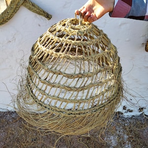 2 Set Of Moroccan seagrass Circle lamp S M XL sizes, hanging light fixture, hanging Wicker, doum hanging Lampshade, Palm Straw chandelier