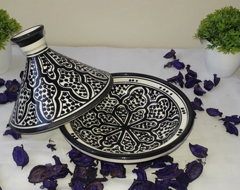 Moroccan serving ceramic Tagine, tagine for decoration, handmade ceramic glazed decorated tagine 20 cm - moroccan handmade tajine