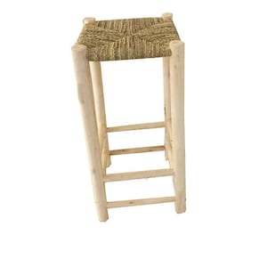 Moroccan High Bar stool, H 70 cm handmade chair, Table boho chair, Moroccan decoration stool, Moroccan bar stool, Tabouret de bar marocain