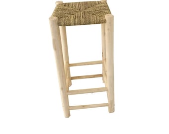 Moroccan High Bar stool, H 70 cm handmade chair, Table boho chair, Moroccan decoration stool, Moroccan bar stool, Tabouret de bar marocain