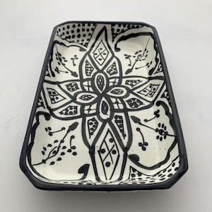 Moroccan Rectangular Ceramic Plates, decorative plates, Moroccan dinner plate, Moroccan ceramic dish, Home decor, hand painted ceramic plate