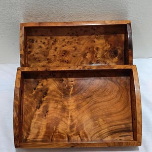 Rectangular kitchen tray Handmade Thuya Wooden Tray made of Thuya Burl Natural Wood Serving tray Coffee Table Tray wood burl Plateau