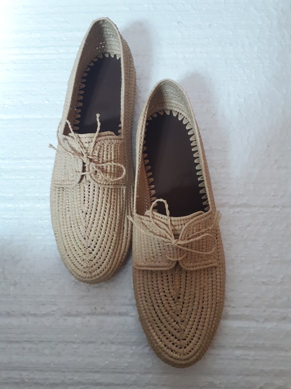 Marokkaanse Raffia Mocassins handgeweven raffia -