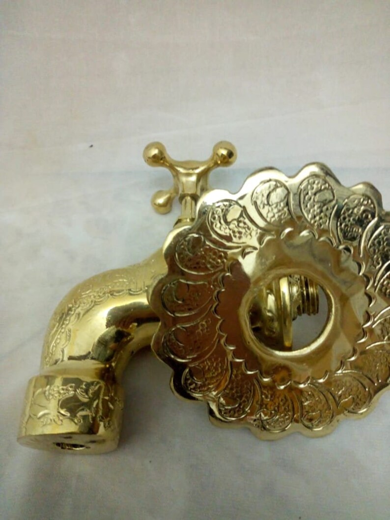 Moroccan Handmade Antique Rustic Brass Faucet for Bathroom Vanity ...
