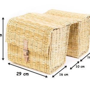 Moroccan handmade wicker bicycle double basket, wicker double basket, Bike saddle basket,hand-woven bike double basket