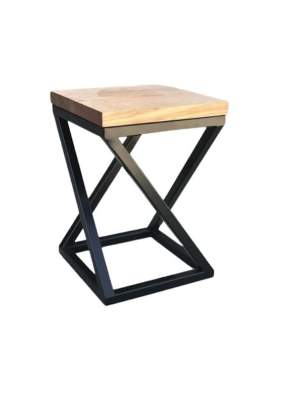 Industrial Style Wrought Iron Bar Stools Handmade Iron Bar Etsy