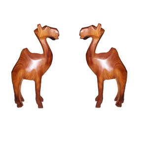 Set of 2 Moroccan Thuya Wood Camel, Handmade Moroccan camel, Wood Home decoration Wooden Thuya camel, Moroccan wood art, handmade decoration