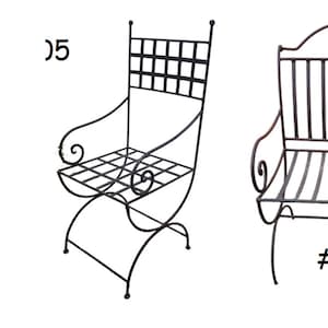 Set of 2 Moroccan Handmade Iron chair, hand painted outdoor chair, black iron stool, comfortable iron chair, Wrought Iron chair, iron bench