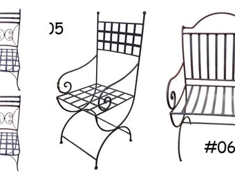 Set of 2 Moroccan Handmade Iron chair, hand painted outdoor chair, black iron stool, comfortable iron chair, Wrought Iron chair, iron bench