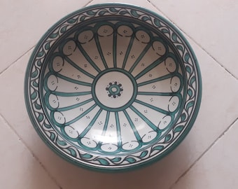 2 conjuntos de placa sorlímpica pintada a mano, plato de fes, tamaños S / M / L, vajilla de cerámica, platos hechos a mano marroquíes, plato hecho a mano