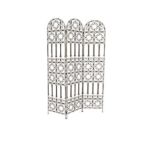 Moroccan Hand Forged Iron Moorish Folding Screen, Iron room divider , 2 / 3 / 4 panels, handmade wrought iron window