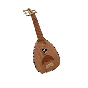 Moroccan Lute Music, Arabic oudh, moroccan music instrument with strings tunes, moroccan decoration, moroccan handamde lute for decoration