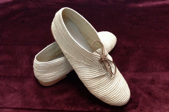 Oxfords zapatos de rafia mujer zapatos de rafia marroqu hechos a