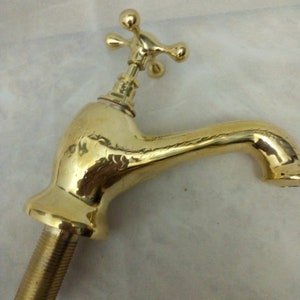 Moroccan handmade Antique Rustic Brass Faucet for Bathroom Vanity & Vessel Sink, Bathroom Sink