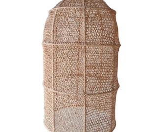 Moroccan Raffia Lampshades, Natural Raffia Lampshade Pendant Light, moroccan straw boho suspensions, straw light pendant - Tube lamp shape