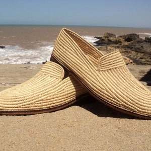 Moroccan Raffia Moccasins, hand woven raffia shoes, summer sandals, raffia slide sandals, moroccan raffia shoes, bohemian shoes, handmade