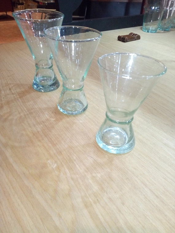 Moroccan wine glasses, Moroccan Stemless Hand-Blown Wine Glass, beldi glasses, recycled moroccan glasses, hand blown glasses,  verre beldi