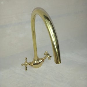 Moroccan handmade Antique Rustic Brass Faucet for Bathroom Vanity & Vessel Sink, Bathroom Sink