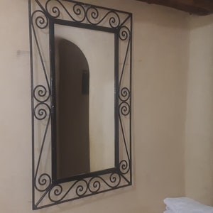 Antique Forged Iron Rectangle Wall Mirrors Wrought Iron Mirror Hand Ha