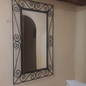 Forged Moroccan mirror, Arabic iron mirror frame, Handmade Wrought iron Mirror, iron Bathroom Mirror, Moroccan wall decor, handicraft mirror