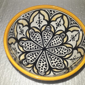 Set of 4 Moroccan ceramic Bowl, ceramic Moroccan dishes, hand painted ceramic tableware, handmade painted dinnerware