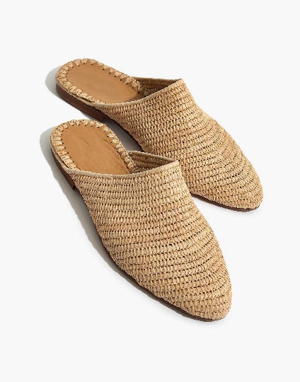 WOLESALE 10 X Natural Raffia slippershand woven natural | Etsy