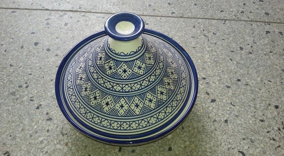 Moroccan Tagine for cooking and decoration, handmade ceramic glazed decorated tagine 30 cm /  40 cm - moroccan handmade serving  tajine