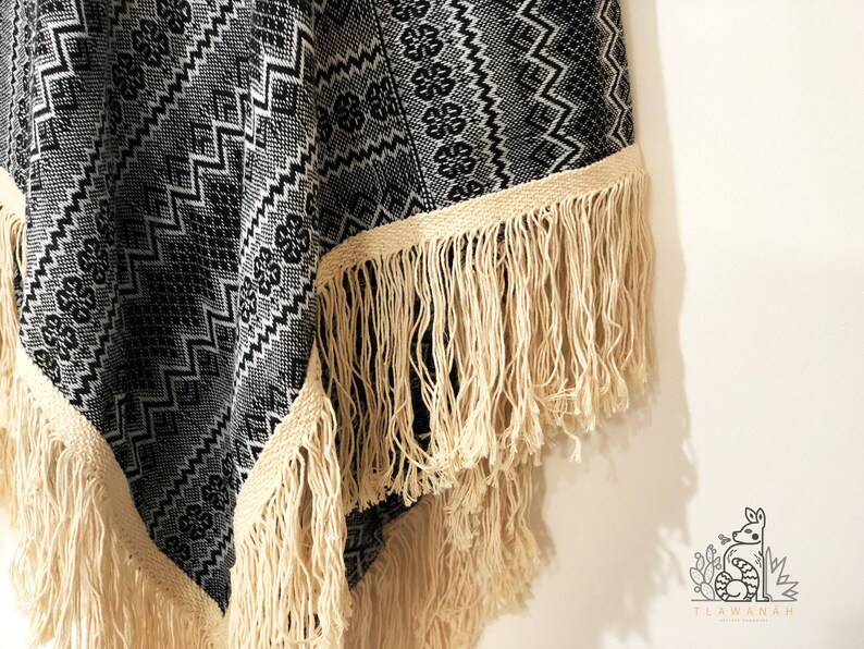 Mexican Poncho Wool and Cotton Poncho Mexican Women's Etsy