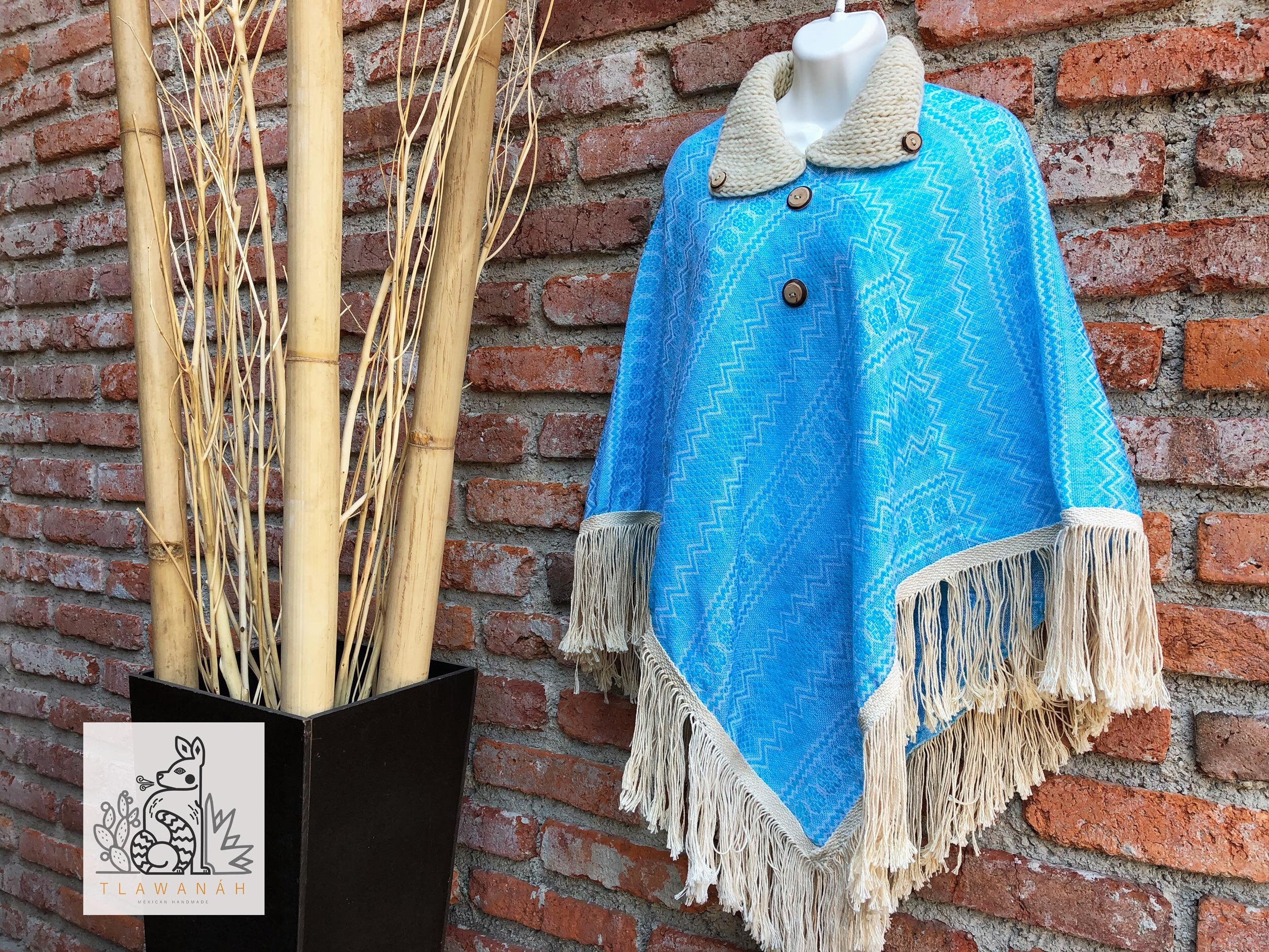 Mexican Poncho wool and cotton poncho mexican women's Etsy