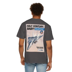 Vintage Aviation Magazine Cover Unisex Garment-Dyed T-shirt, F-14 Tomcat 50th Anniversary Tee, Pilot Gift Shirt, Aircraft Enthusiast Top,