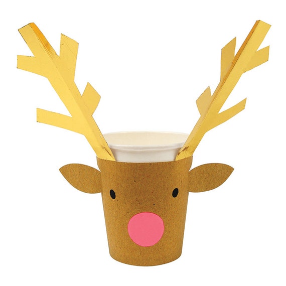 Reindeer Christmas Paper Cups