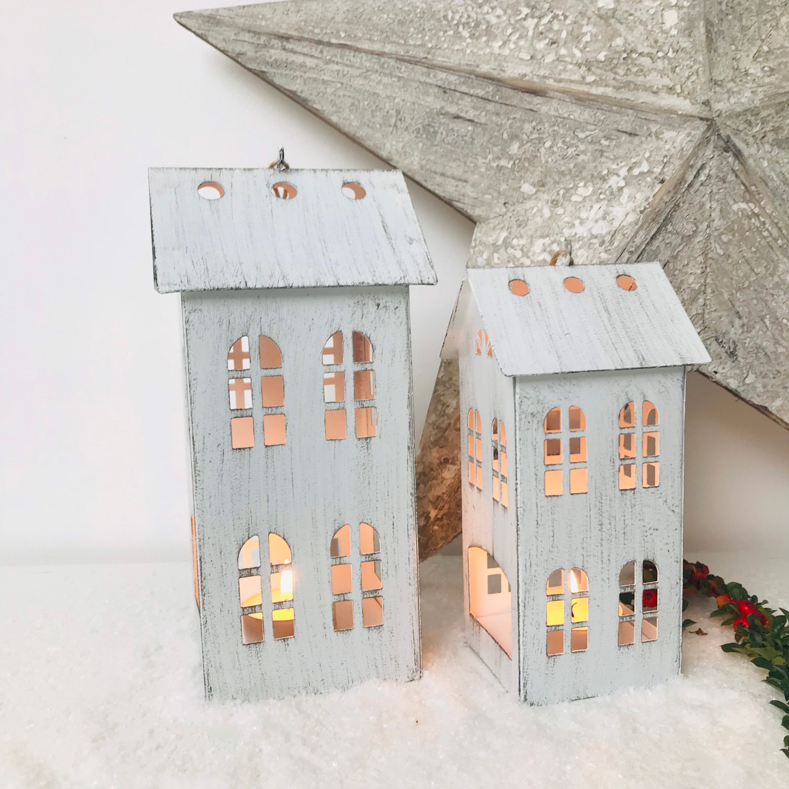 Christmas house tealight holder best sale